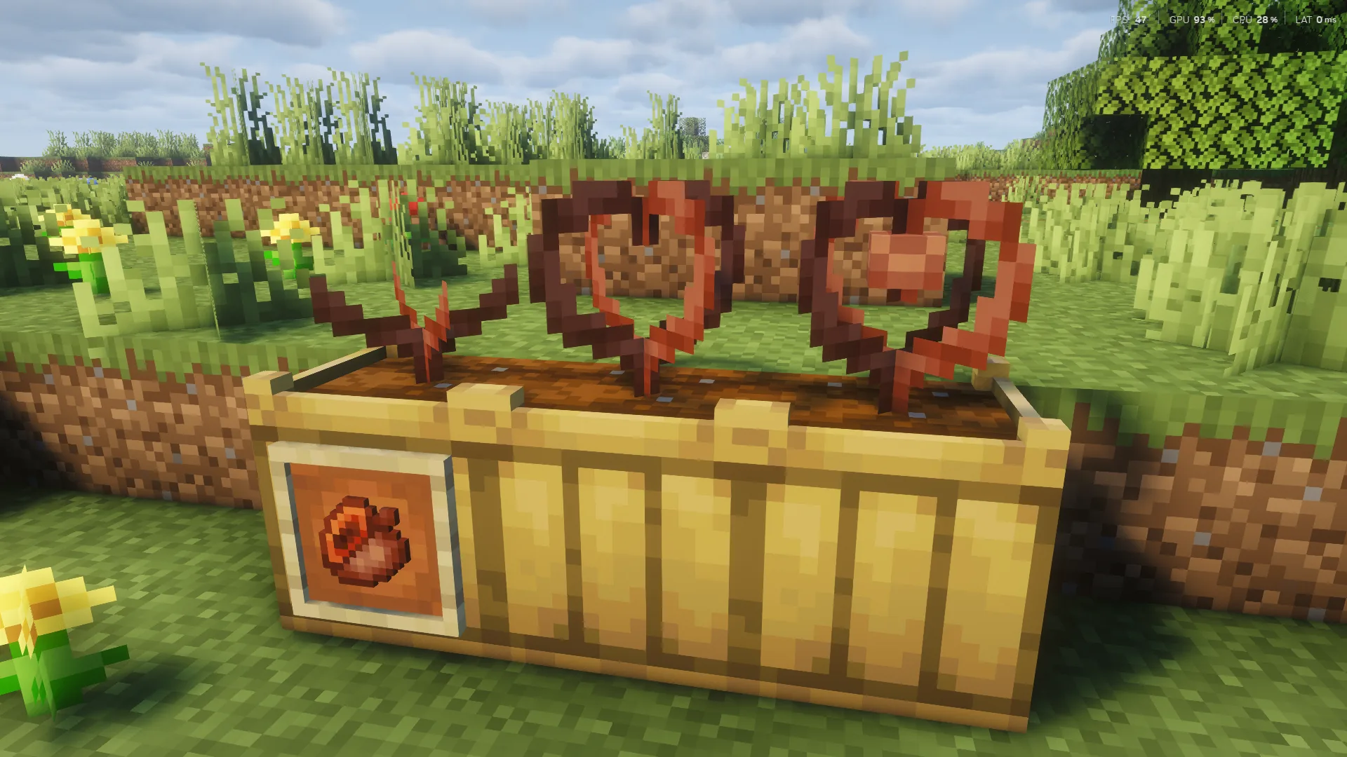 Cultivos tropicales amarillos en Minecraft