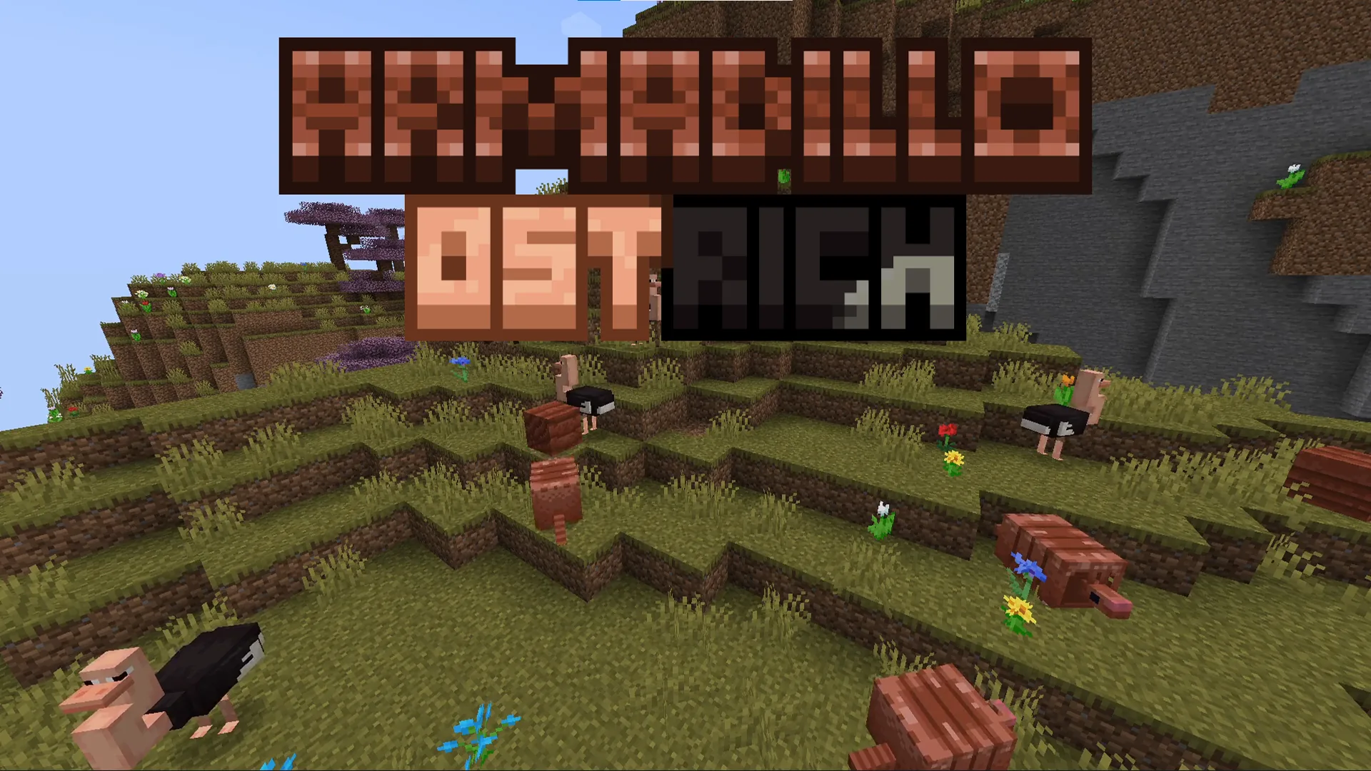 Armadillo y avestruz de Mob Vote Pack